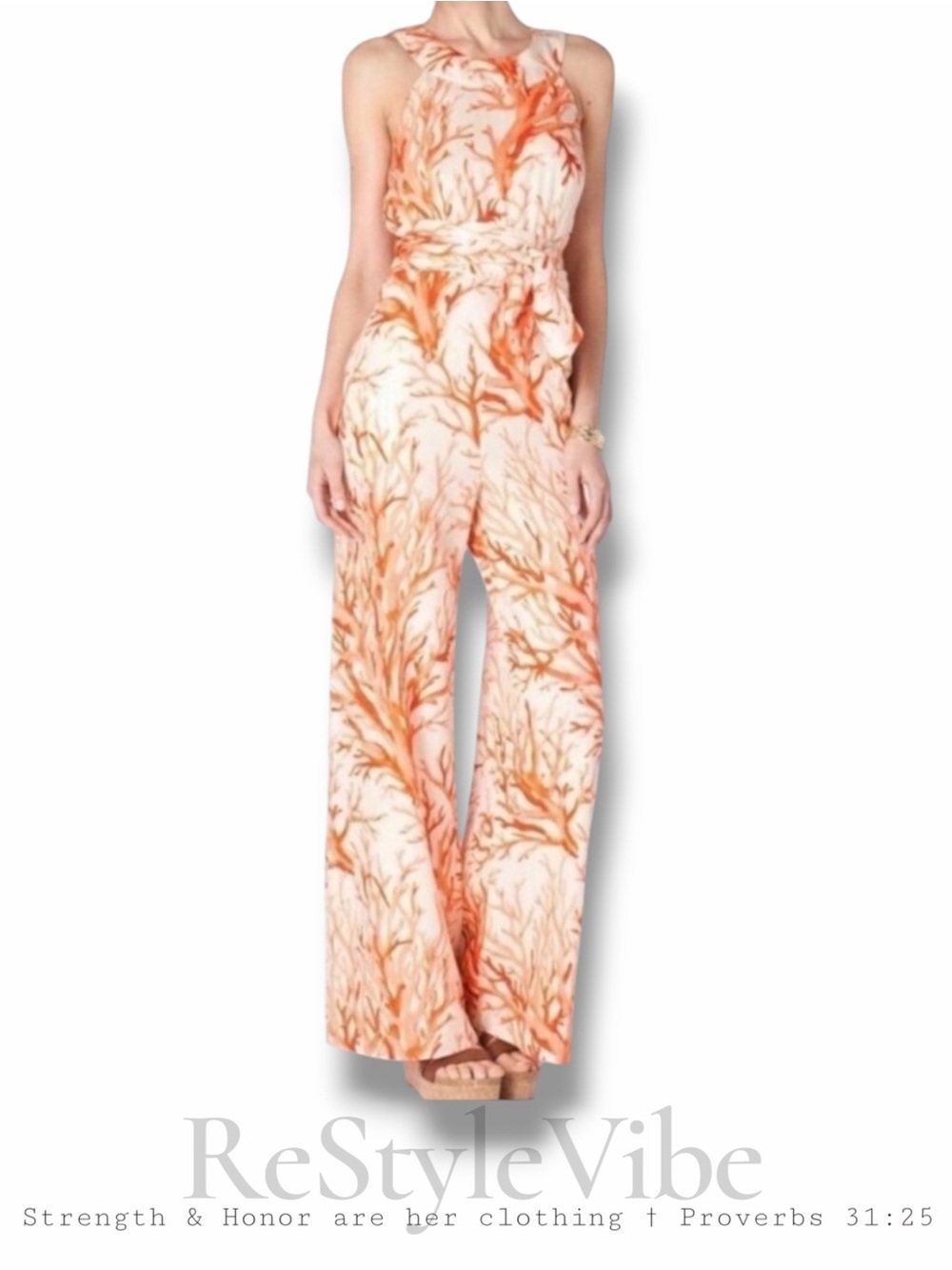 ELEVENSES ANTHROPOLOGIE Women’s Size 2 Romper Lophelia Wide Leg Coral Silk Blend